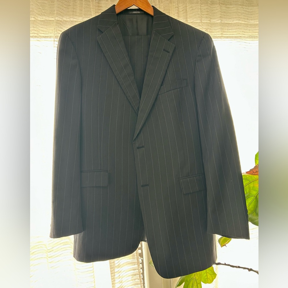 Classic Black Pinstripe Men's 2piece suit
